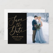 Elegante Touch EDITABLE FARBE Save the Date Postkarte (Vorne/Hinten)