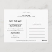 Elegante Touch EDITABLE FARBE Save the Date Postkarte (Rückseite)