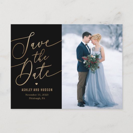 Elegante Touch EDITABLE FARBE Save the Date Postkarte (Vorderseite)