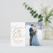 Elegante Touch EDITABLE FARBE Save the Date Postkarte (Stehend Vorderseite)