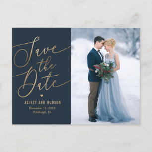 Elegante Touch EDITABLE FARBE Save the Date Postkarte