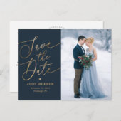 Elegante Touch EDITABLE FARBE Save the Date Postkarte (Vorne/Hinten)