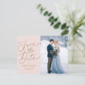 Elegante Touch EDITABLE FARBE Save the Date Postkarte (Stehend Vorderseite)