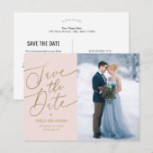 Elegante Touch EDITABLE FARBE Save the Date Postkarte (Vorne/Hinten)