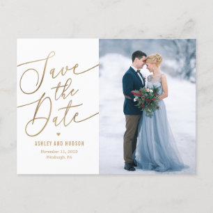 Elegante Touch EDITABLE FARBE Save the Date Postkarte