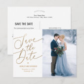 Elegante Touch EDITABLE FARBE Save the Date Postkarte (Vorne/Hinten)
