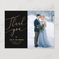 Elegante Touch EDITABLE FARBE Vielen Dank Postkart
