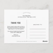 Elegante Touch EDITABLE FARBE Vielen Dank Postkart Postkarte (Rückseite)