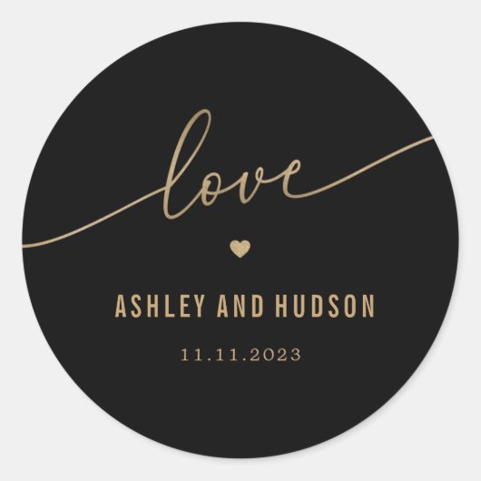 Elegante Touch EDITABLE FARBE Wedding Stickers (Vorderseite)