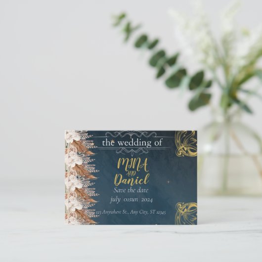 Elegante Touch Hochzeit Begleitkarte (Stehend Vorderseite)