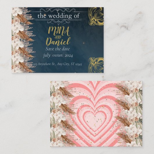 Elegante Touch Hochzeit Begleitkarte (Vorne/Hinten)