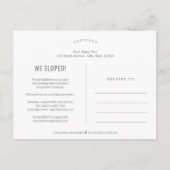 Elegante Touch Hochzeitkündigung - Postweg Postkarte (Rückseite)