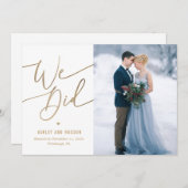 Elegante Touch Hochzeitsankündigung Dankeskarte (Vorne/Hinten)