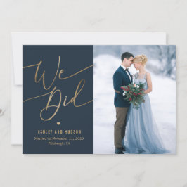 Elegante Touch Hochzeitskündigung Dankeskarte