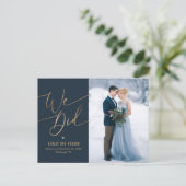 Elegante Touch Hochzeitskündigung Postkarte (Stehend Vorderseite)
