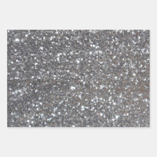 Elegante Touch von Silber Geschenkpapier Set (Vorderseite)