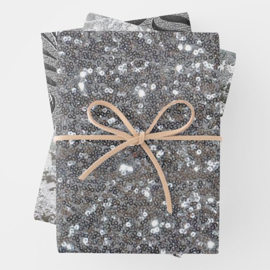 Elegante Touch von Silber Geschenkpapier Set (Beispiel)