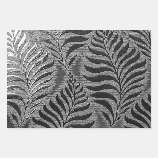 Elegante Touch von Silber Geschenkpapier Set (Vorderseite 3)