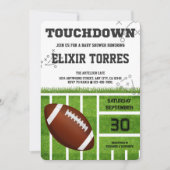 Elegante Touchdown Football Baby Shower Einladung (Vorderseite)