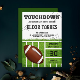 Elegante Touchdown Football Baby Shower Einladung