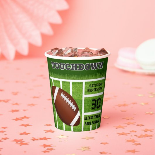 Elegante Touchdown Football Baby Shower Pappbecher (Insitu)