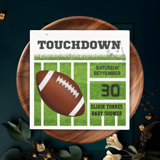 Elegante Touchdown Football Baby Shower Serviette
