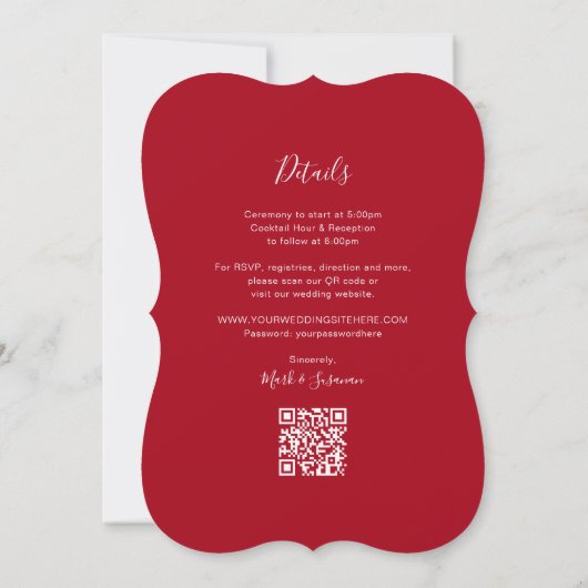 Elegante traditionelle chinesische Hochzeit mit Bl Einladung (Rückseite)