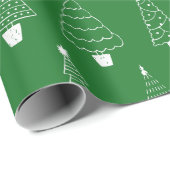 Elegante traditionelle grüne Pinienbäume Geschenkpapier (Rolleneckpunkt)