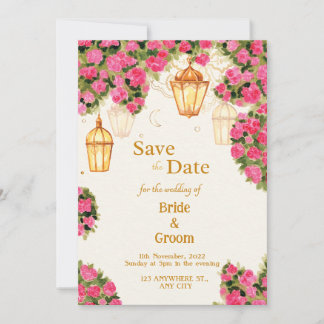 Elegante traditionelle Hochzeit Einladung