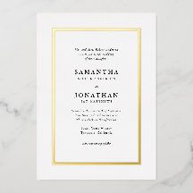 Elegante traditionelle Hochzeit mit Goldfolienrand