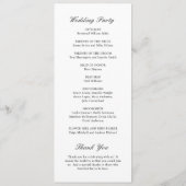 Elegante traditionelle Hochzeit Programm (Rückseite)
