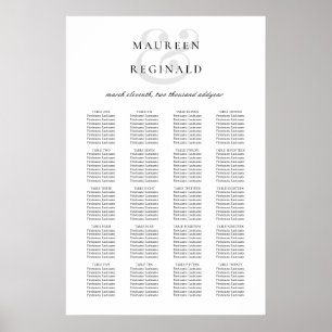 Elegante traditionelle Hochzeits-Sitzordnung Poster