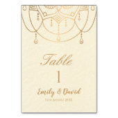 Elegante, traditionelle indische Design-Hochzeit Tischnummer (Vorderseite)