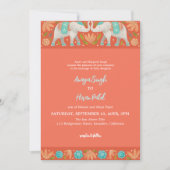 Elegante traditionelle indische Elefanten Hochzeit Einladung (Vorderseite)