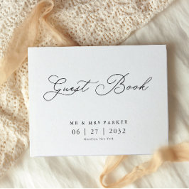 Elegante traditionelle Kalligrafie-Skripte Hochzei Gästebuch