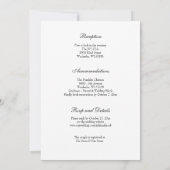 Elegante traditionelle katholische Hochzeit & Empf Einladung (Rückseite)