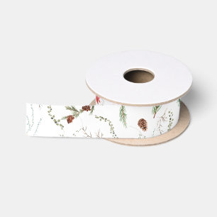 Elegante traditionelle Weihnachts-Poinsettien-Grün Satinband
