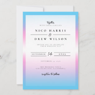 Elegante Trans-Pride-Hochzeit Einladung
