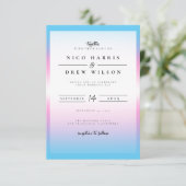 Elegante Trans Pride Wedding Einladung (Stehend Vorderseite)