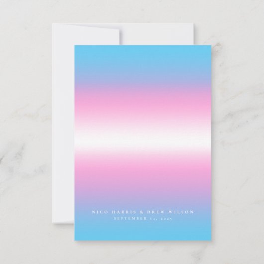 Elegante Trans Pride Wedding Einladung (Rückseite)