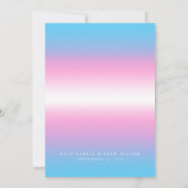 Elegante Trans Pride Wedding Einladung (Rückseite)