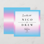Elegante Trans Pride Wedding Save The Date (Vorne/Hinten)