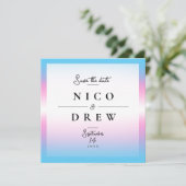 Elegante Trans Pride Wedding Save The Date (Stehend Vorderseite)