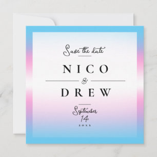 Elegante Trans-Stolz-Hochzeit Save The Date