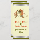 Elegante Traube und Blätter Hochzeitskarte Programm (Vorne/Hinten)