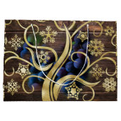 Elegante Trauben mit goldenem Muster Große Geschenktüte (Rückseite)