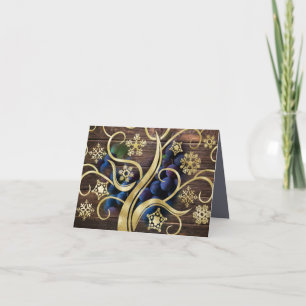 Elegante Trauben mit goldenem Muster Karte