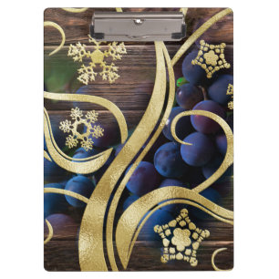 Elegante Trauben mit goldenem Muster Klemmbrett