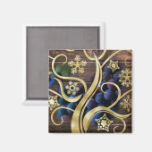 Elegante Trauben mit goldenem Muster Magnet (Vorderseite/Rückseite)