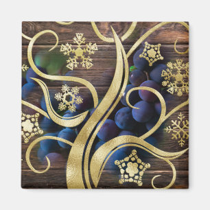 Elegante Trauben mit goldenem Muster Magnet
